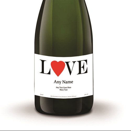 Personalised Champagne - Love Label